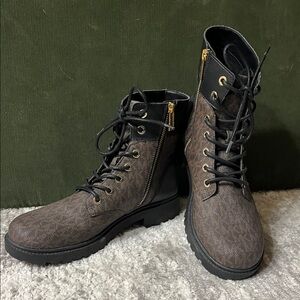 Michael Kors Dual-Tone Lace-Up Boots